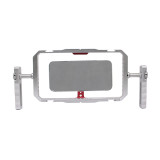 Mobile Phone Cage with Dual Handles, Aluminum Smartphone Video Rig with 4Pcs Cold Shoe Mounts, Portable Stabilizer for Videomaker
