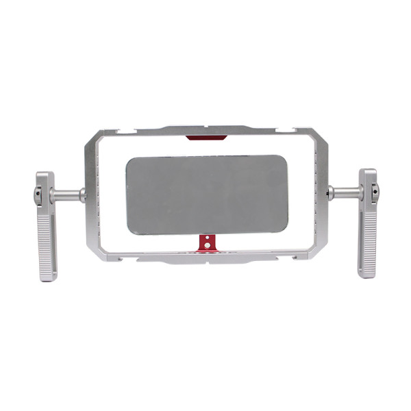 Mobile Phone Cage with Dual Handles, Aluminum Smartphone Video Rig with 4Pcs Cold Shoe Mounts, Portable Stabilizer for Videomaker