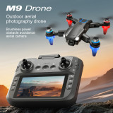 M8/M9 Brushless Drone with Screen Remote Control, Aerial Photography Dual-Camera Aircraft, Optical Flow Obstacle Avoidance Folding Aircraft