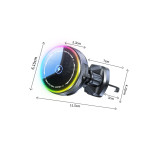 Magnetic Car Phone Holder Mount with 15W Wireless Charging, 360° Rotating Air Vent Cell Phone Stand for All Smartphones & Car Models