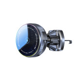 Magnetic Car Phone Holder Mount with 15W Wireless Charging, 360° Rotating Air Vent Cell Phone Stand for All Smartphones & Car Models