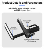 Cable Clamp Block For ARCA Tripod Monopod Quick Release Plate for Ballhead Cable Fixed Lock Winder Camera Data Port Protector