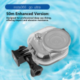 50M Invisible Diving Case, Quick-Release Waterproof Case for OMSO 360/ X4 Air/Go Ultra Camera
