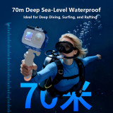Diving Case for Action 6/Max 2 Camera, Waterproof Cases with Cold Shoe Mount Adapter, High-transparency Camera Protective Housing Shell