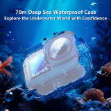 Diving Case for Action 6/Max 2 Camera, Waterproof Cases with Cold Shoe Mount Adapter, High-transparency Camera Protective Housing Shell