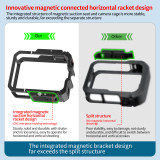 Multi-functional Camera Cage Compatible with OSMO 360, Aluminum Protective Case Expansion Frame with Cold Shoe, Magnetic Quick Release Mount Adapter