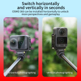 Magnetic Quick-Release Mount Adaper, Aluminum Horizontal and Vertical Photograph Bracket with Charging Contacts for Osmo 360 Cameras