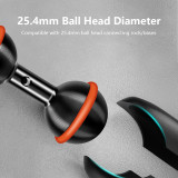 Universal Double Ball Heads Adapter, Aluminum Alloy Ball Joint Mount Holder, Camera Motorcycle Mobile Phone Extension Bracket Rod (25.4mm to 25.4mm)