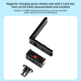 Magnetic Quick-Release Mount Adaper, Aluminum Horizontal and Vertical Photograph Bracket with Charging Contacts for Osmo 360 Cameras