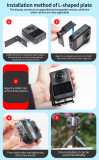 Magnetic Quick-Release Mount Adaper, Aluminum Horizontal and Vertical Photograph Bracket with Charging Contacts for Osmo 360 Cameras