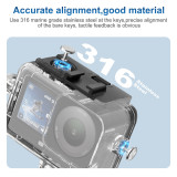 45M Waterproof Case, Diving Cover with Cold Shoe Mount for Action 6 Camera Supports Horizontal and Vertical Photograph Design