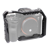 Metal Camera Cage, Tripod Monitor Extension Frame with Cold Shoe Mount, 1/4  & 3/8  ARRI-standard Holes for A7M5/A7R5 Camera