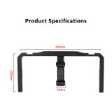 Phone Cage, Dual Handgrip Smartphone Video Rig, Hand Girp Stabilizer Filmmaking with 2 Cold Shoe Mount/Dual Grips for Creators Vlogging