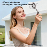 Double Magnetic Phone Holder, Magnetic Ring Phone Stand, Foldable Aluminum Tripod Mount with Climbing Buckle Design for Phone 16 15 14 13 12