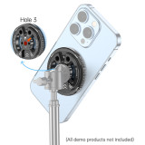 Magnetic Phone Tripod Mount Adapter with 1/4” Screw Hole & Cold Shoe, Aluminum Magnetic Phone Holder Ring, Mount Base Head for Almost All Cellphones, Tripod