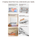 Aluminum Laptop Stand for Desk, Ergonomic Foldable Computer Stand, Computer Riser Holder Bracket for 14-17.3  Laptops with Storage Bag