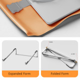 Aluminum Laptop Stand for Desk, Ergonomic Foldable Computer Stand, Computer Riser Holder Bracket for 14-17.3  Laptops with Storage Bag
