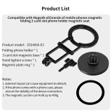 Magnetic Foldable Phone Holder with 2-Cards/1/4'' Screw/Metal Fixing Base, Aluminum Phone Stand, 400g Load Capacity for Phone 12/13/14/15 Series