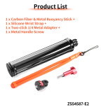 Waterproof Floating Hand Grip with 1/4'' Adapter, Camera Handle Mount Buoyancy Bar, Underwater Tripod Hand Stand Selfie Stick Pole