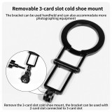 Magnetic Foldable Phone Holder with 2-Cards/1/4'' Screw/Metal Fixing Base, Aluminum Phone Stand, 400g Load Capacity for Phone 12/13/14/15 Series