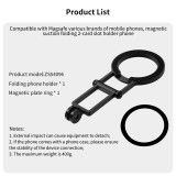 Magnetic Foldable Phone Holder with 2-Cards/1/4'' Screw/Metal Fixing Base, Aluminum Phone Stand, 400g Load Capacity for Phone 12/13/14/15 Series