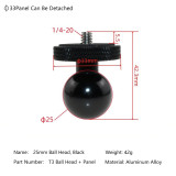 17MM/20MM/25MM to 1/4  Screw Male/Female Ball Head Mount Adapter, Aluminum Ball Adapter for Action Camera Tripod Phone Stand GPS Holder Bracket