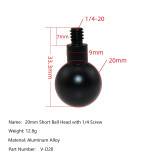 17MM/20MM/25MM to 1/4  Screw Male/Female Ball Head Mount Adapter, Aluminum Ball Adapter for Action Camera Tripod Phone Stand GPS Holder Bracket