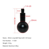 17MM/20MM/25MM to 1/4  Screw Male/Female Ball Head Mount Adapter, Aluminum Ball Adapter for Action Camera Tripod Phone Stand GPS Holder Bracket
