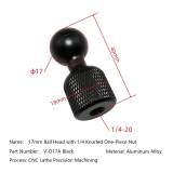 17MM/20MM/25MM to 1/4  Screw Male/Female Ball Head Mount Adapter, Aluminum Ball Adapter for Action Camera Tripod Phone Stand GPS Holder Bracket