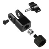Microphone Mount Adapter, 180 ° Rotation Mic Stand Adapter, Mic Boom Arm 1/4 & 3/8 Screws Adapter, Extension Tube for Camera Tripod, Projector Stand Arm