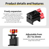 NATO Clamp Slider, Quick Release NATO Rail-type Clamp with 1/4  3/8  Threads for Camera Cage, Cold Shoe Adapter Monitor Support Magic Arm Microphone