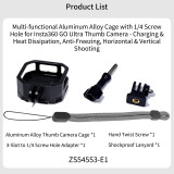 Multi-functional Camera Cage Compatible with GO Ultra Cameras, Featuring Charging Port & 2 Card Slot Mount Adapter
