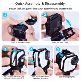 Multi-functional Camera Cage Compatible with GO Ultra Cameras, Featuring Charging Port & 2 Card Slot Mount Adapter