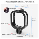 Camera Cage Compatible with GO Ultra Camera, Horizontal and Vertical Photograph, Aluminum 2-card Extension Frame Protective Case