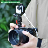 Multi-functional Camera Cage Compatible with GO Ultra Cameras, Featuring Charging Port & 2 Card Slot Mount Adapter