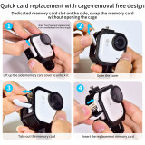 Multi-functional Camera Cage Compatible with GO Ultra Cameras, Featuring Charging Port & 2 Card Slot Mount Adapter