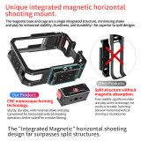 Camera Cage Compatible with OSMO 360, Aluminum Quick-release Protective Case Frame with Cold Shoe, Horizontal and Vertical Photograph