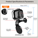 Multi-functional Camera Cage Compatible with GO Ultra Cameras, Featuring Charging Port & 2 Card Slot Mount Adapter