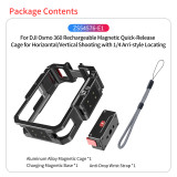 Camera Cage Compatible with OSMO 360, Aluminum Quick-release Protective Case Frame with Cold Shoe, Horizontal and Vertical Photograph
