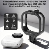 Camera Cage Compatible with GO Ultra Camera, Horizontal and Vertical Photograph, Aluminum 2-card Extension Frame Protective Case