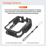 Camera Cage Compatible with OSMO 360, Aluminum Quick-release Protective Case Frame with Cold Shoe, Horizontal and Vertical Photograph