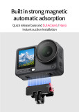 Magnetic Quick Release Mount Base, 2-Card Camera Adapter Mount, Cycling Extension Bracket, 1/4 ARRI-standard Positioning Hole for Selfie Sticks