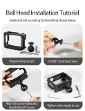 Camera Cage Frame for Go Ultra, Metal Protective Case with Cold Shoe, 1/4'' Expansion Mount Horizontal & Vertical Vlog Photograph
