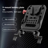 V Mount Battery Plate with Dual 15mm Rod Clamp, Aluminum V-Shaped Lock Battery Holder Plate for DSLR Camera Cage Mounting Plate Adapter