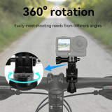 l Bicycle Handlebar Mount Bike Holder, Motorcycle Cycling Clamp Bracket with Non-slip Rubber Pads, 360° Rotating for OSMO Action 6 Camera Accessories