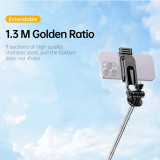 Multifunctional Remote Selfie Stick, Extendable Tripod Stand Integrated Phone Holder for Photographing, Live Streaming, and Recording
