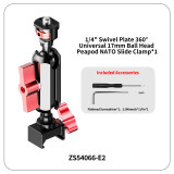 NATO Clamp Adapter, Quick Release NATO Rail-type Lock Clamp Mount with 1/4'' Screw Hole/Magic Arm/3-Cards for Camera Cage Handle Microphone