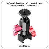 NATO Clamp Adapter, Quick Release NATO Rail-type Lock Clamp Mount with 1/4'' Screw Hole/Magic Arm/3-Cards for Camera Cage Handle Microphone
