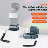 Magnetic Camera Cage Frame, Quick-Release Expansion Adapter Mount for Osmo Pocket 3, Protective Case Metal Cage with Cold Shoe
