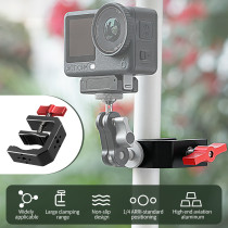 Heavy-Duty Super Clamp Camera Mount, Handlebar Clip with 1/4 ARRI-standard Positioning Hole, High Load-Bearing Motorcycle Bike Pole Tube Camera Holder